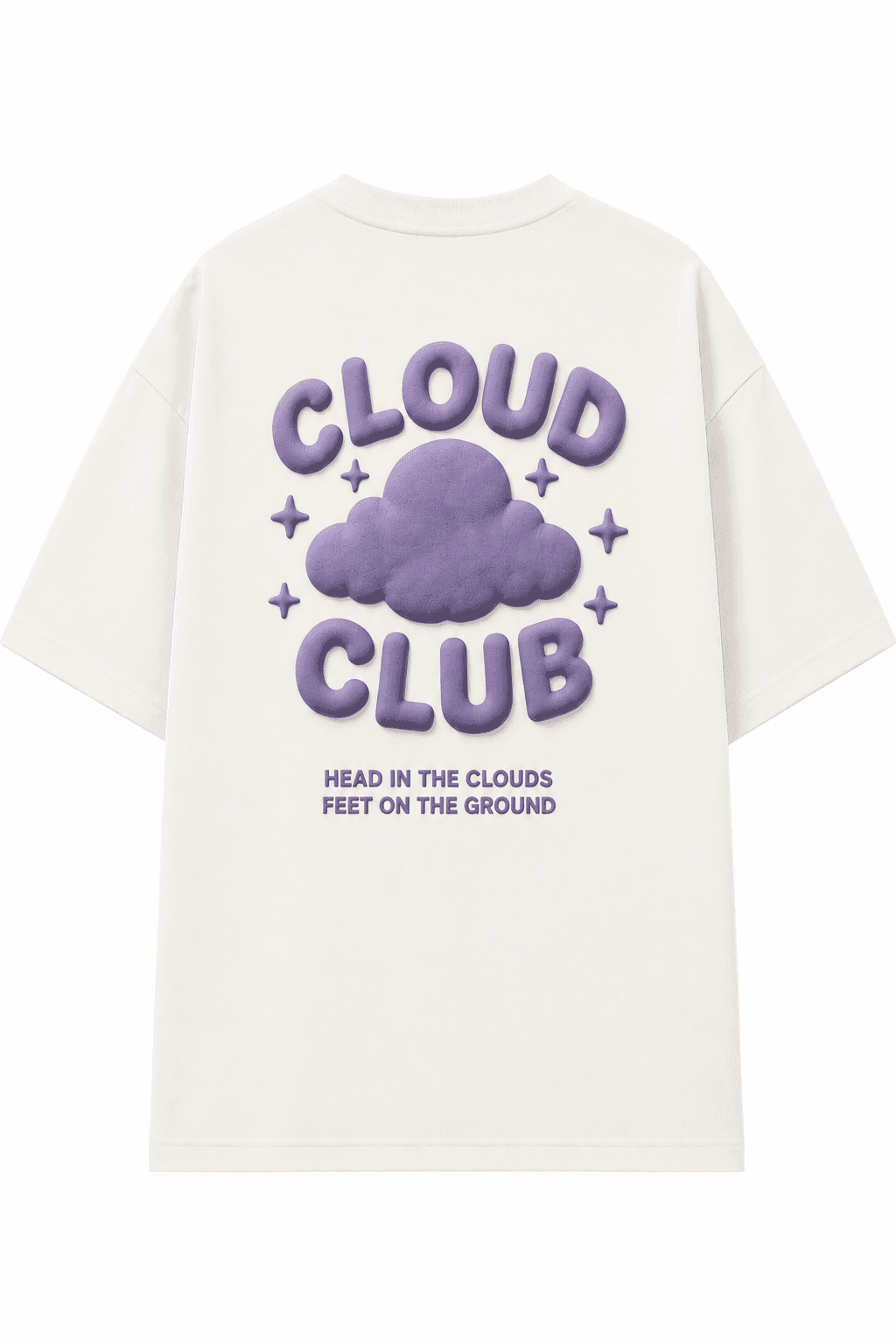Cloud Club™ Oversized Streetwear T-Shirt, back view