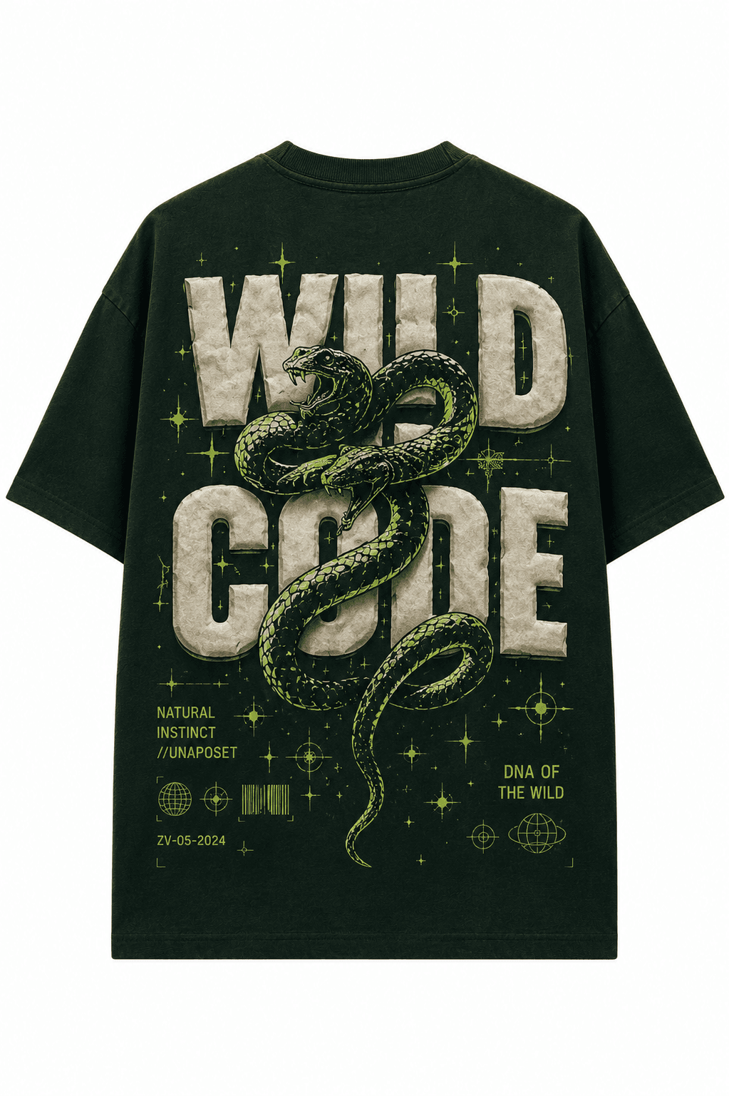 Wild Code™ Oversized Streetwear T-Shirt — Limited Edition, back view